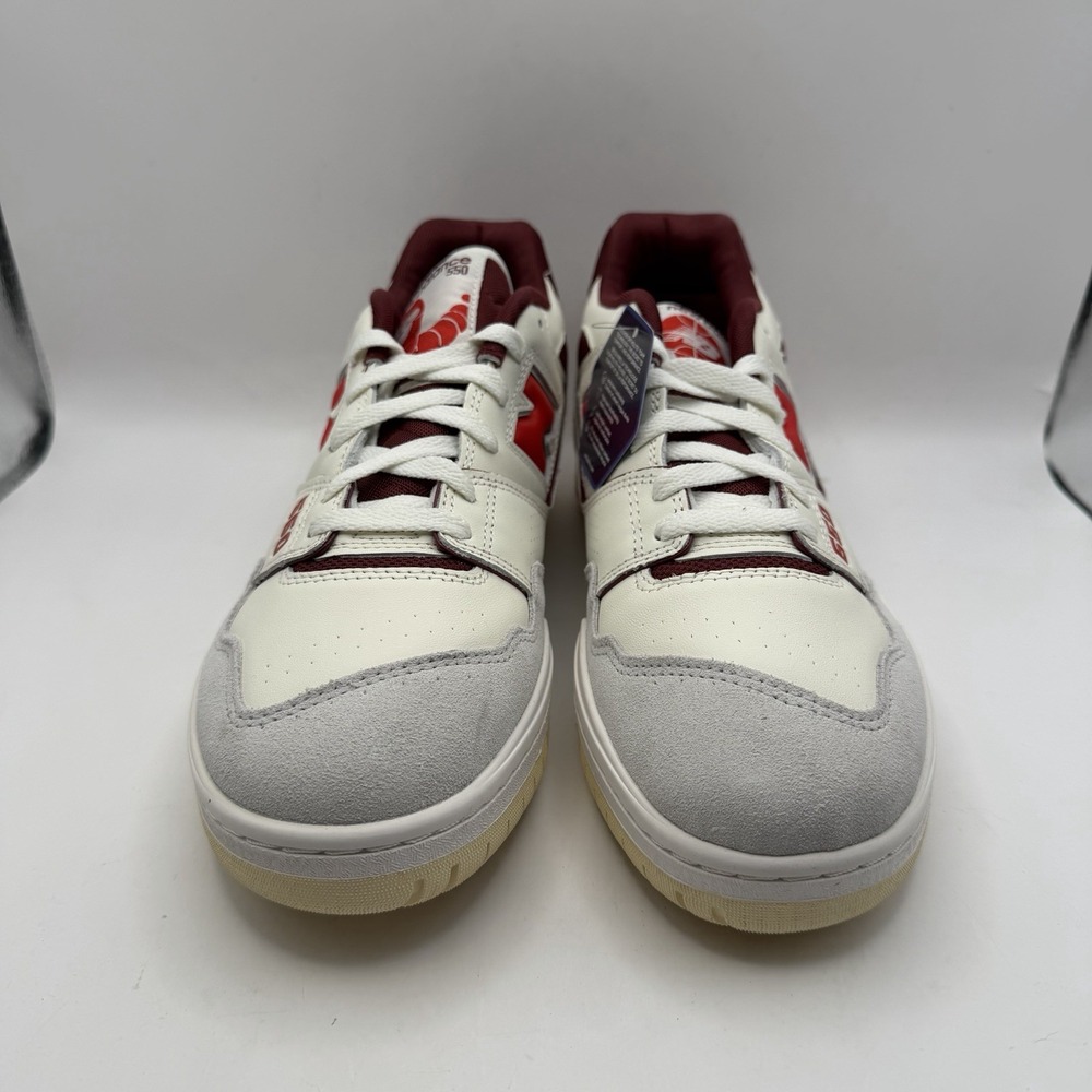 NIB NEW BALANCE 550 WHITE/RED BB550EMR Sea Salt/True Red Mens Sz 12 $110 - Picture 3 of 9